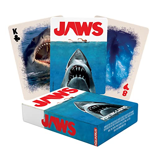 AQUARIUS Jaws Spielkarten – Kartendeck mit Kiefernmotiv für Ihre Lieblingskartenspiele – Offiziell lizenzierte Jaws Merchandise & Sammlerstücke, 2,5 x 3,5 von AQUARIUS