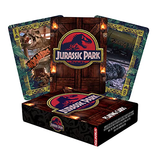 AQUARIUS Jurassic Park Spielkarten - Jurassic Park Themed Kartendeck für Ihre Lieblingskartenspiele - Offiziell Lizenziertes Jurassic Park Merchandise & Sammlerstücke, 2,5 x 3,5 von AQUARIUS