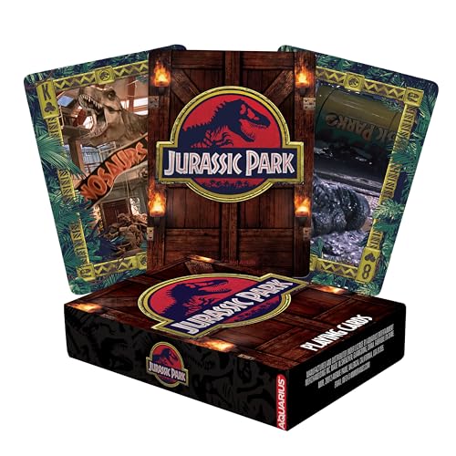 AQUARIUS, Jurassic Park, Spielkarten, Jurassic Park thematisches Kartendeck für Deine Lieblingskartenspiele, Offiziell lizenzierte Jurassic Park Waren und Sammlerstücke, 6,35 x 8,9 cm AQUARIUS, Jurassic Park, Spielkarten, Jurassic Park thematisches Kartendeck für Deine Lieblingskartenspiele, Offiziell lizenzierte Jurassic Park Waren und Sammlerstücke, 6,35 x 8,9 cm von AQUARIUS
