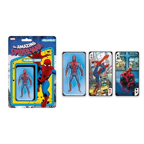 AQUARIUS Marvel Spiderman Premium-Spielkarten – Spider-Man-Themendeck für Ihre Lieblingskartenspiele – Offiziell lizenzierte Spider-Man Merchandise & Sammlerstücke von AQUARIUS