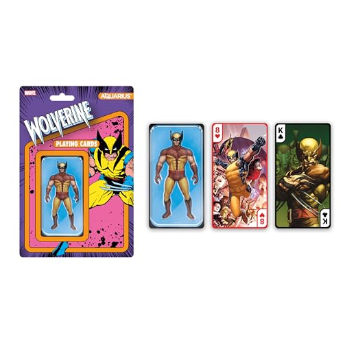 AQUARIUS Marvel Wolverine Premium Spielkarten – Wolverine-Themendeck mit Kartenspiel für Ihre Lieblingskartenspiele – Offiziell lizenzierte Wolverine-Merchandise und Sammlerstücke von AQUARIUS