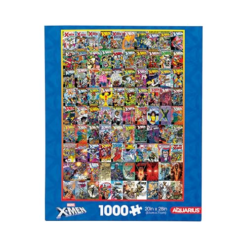 AQUARIUS Marvel X-Men Covers 1000-teiliges Puzzle (1000-teiliges Puzzle) – blendfrei – präzise Passform – offiziell lizenzierte Marvel-Merchandise-Artikel und Sammlerstücke – 50,8 x 71,1 cm von AQUARIUS