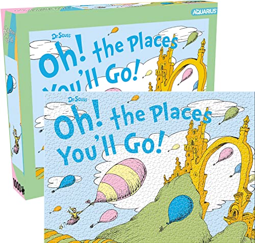 AQUARIUS Oh, The Places You'll Go! Puzzle (1000 Teile Puzzle) - Offiziell lizenziertes Dr. Seuss Merchandise & Collectibles - Blendfrei - Präzise Passform - 50,8 x 71,1 cm von AQUARIUS
