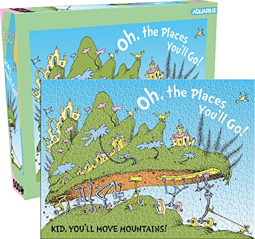 AQUARIUS Oh, The Places You'll Go! Puzzle (500 Teile Puzzle) - Blendfrei - Präzise Passform - Offiziell lizenzierte Dr. Seuss Merchandise & Collectibles - 35,6 x 48,3 cm von AQUARIUS