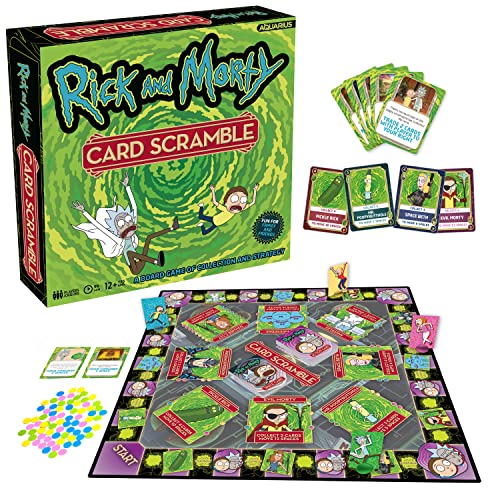 AQUARIUS - Rick and Morty Card Scramble Brettspiel: Strategie-Science-Fiction-Brettspiel für 2-4 Spieler ab 12 Jahren von AQUARIUS