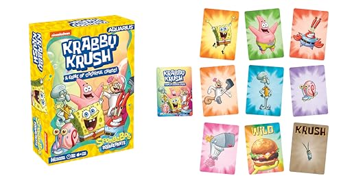 AQUARIUS Spongebob Krabby Krush Kartenspiel – großer Familienspaß – ab 6 Jahren – offiziell lizenziertes Spongebob Schwammkopf Merchandise & Sammlerstücke, Kartenspiel von AQUARIUS