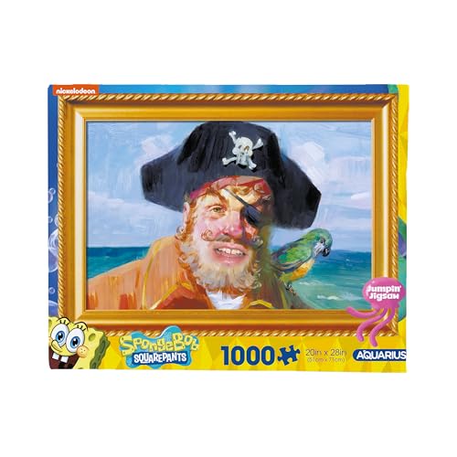 AQUARIUS Spongebob Painty The Pirate Puzzle mit 1000 Teilen (1000-teiliges Puzzle), blendfrei, präzise Passform, offiziell Lizenziertes SongeBob SqaurePants Merchandise und Sammlerstücke, 55,9 x 71,1 von AQUARIUS