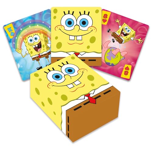 AQUARIUS Spongebob Premium-Spielkarten – Spongebob-Themendeck mit Kartenspiel für Ihre Lieblingskartenspiele – Offiziell lizenzierte Spongebob-Merchandise-Artikel und Sammlerstücke von AQUARIUS