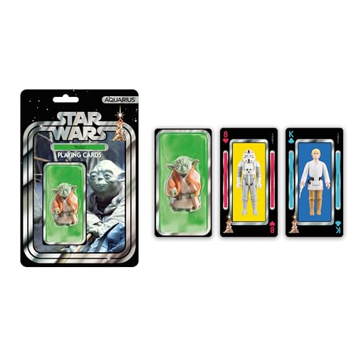 AQUARIUS Star Wars Yoda Premium Spielkarten – Kartendeck mit Yoda-Motiv für Ihre Lieblingskartenspiele – Offiziell lizenzierte Star Wars Merchandise & Sammlerstücke von AQUARIUS