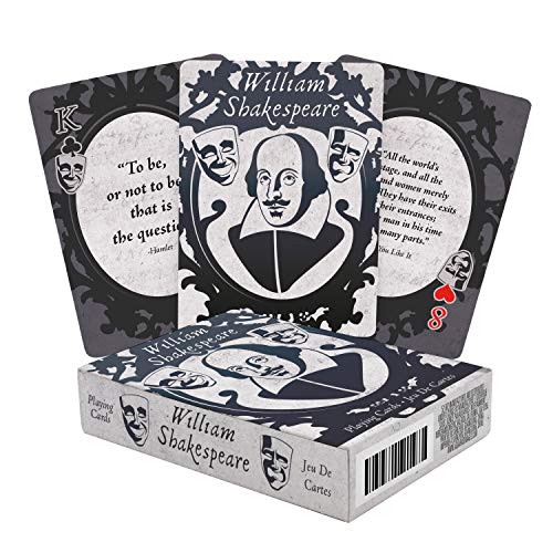 AQUARIUS NM William Shakespeare Kartenspiel - Lizenziert, 52 Designs, 100% Officially Licensed, 8,9 x 6,3 cm, 12+ Jahre, Unisex, Karton, Erwachsene, Teenager, 54 Cards, Kartenspiel von AQUARIUS