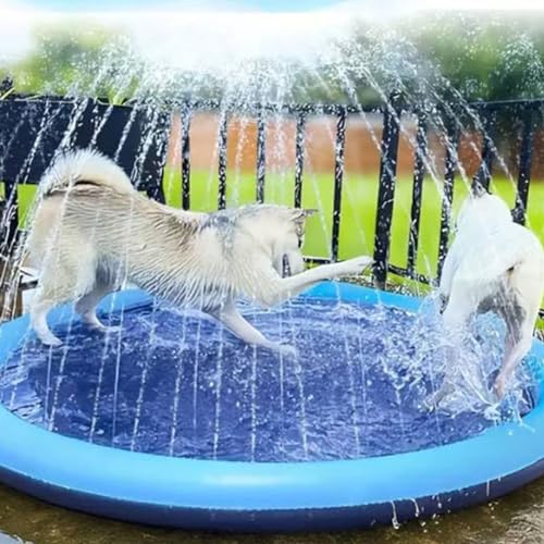 Fidofaves Splash Pad,Dog Water Sprinkler,Dog Sprinkler Pad,Dog Splash Pad,Splash Pad for Dogs,Summer Outdoor Non-Slip Water Toys Fun Backyard for Toddlers Pets (78.7in/200cm) von AQWAL