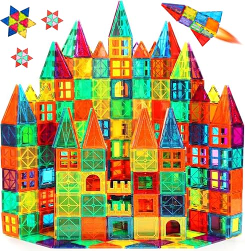 AQXONG 118Pcs Magnetische Bausteine Spielzeug, Magnetisches Bauspielzeug, Puzzle Baustein Spielzeug, Magnetisches Konstruktions Spielzeug für Kinder, Geeignet für Jungen und Mädchen ab 3 Jahren von AQXONG