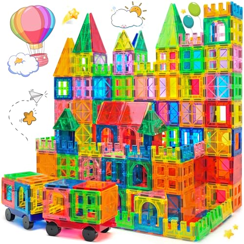 AQXONG 56 Pcs Magnetisches Bauspielzeug, Bunte Magnetische Bausteine Spielzeug, Pädagogische Bausteine Spielzeug, Konstruktionsspielzeug für Kinder, Geeignet für Jungen und Mädchen ab 3 Jahren von AQXONG