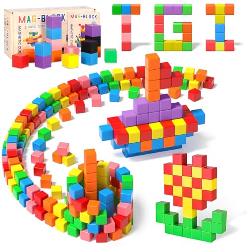 AQXONG 64Pcs Magnetische Bausteine Spielzeug, Magnetisches Bauspielzeug, Puzzle Baustein, Magnetisches Konstruktions Spielzeug für Kinder, Geeignet für Jungen und Mädchen ab 3 Jahren von AQXONG