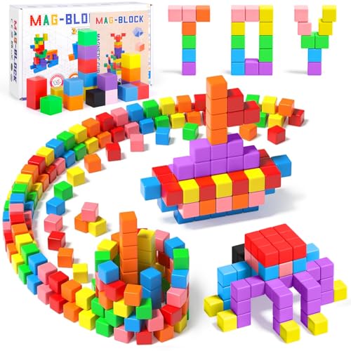 AQXONG 80Pcs Magnetische Bausteine Spielzeug, Magnetisches Bauspielzeug, Puzzle Baustein, Magnetisches Konstruktions Spielzeug für Kinder, Geeignet für Jungen und Mädchen ab 3 Jahren von AQXONG