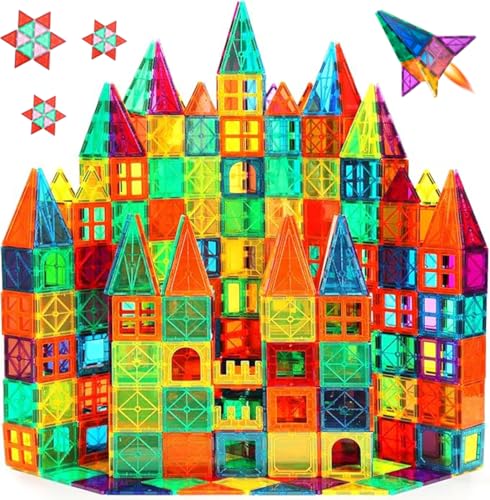 AQXONG 92Pcs Magnetische Bausteine Spielzeug, Magnetisches Bauspielzeug, Puzzle Baustein Spielzeug, Magnetisches Konstruktions Spielzeug für Kinder, Geeignet für Jungen und Mädchen ab 3 Jahren von AQXONG