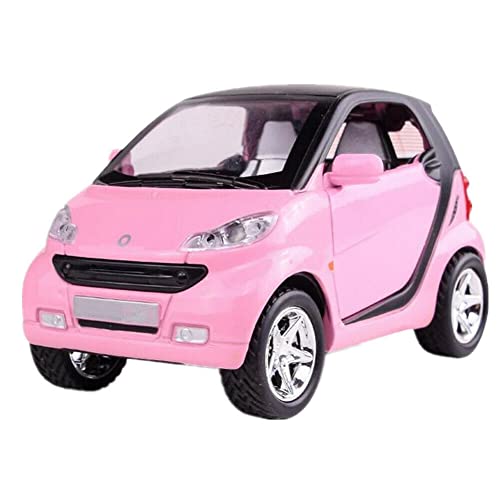 ARCADORA 1:32 für Smart Fortwo Diecast Modellauto Pullback Fahrzeug Spielzeug Kollektion Spielzeug, Geschenk für Kinder, mit Sound und Licht (Rosa) von ARCADORA