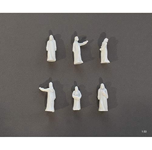 ARCHIFREUNDE 10 x Modell Figuren Arabische Mensch, weiß unbemalt, für Modellbau 1:50 ModelleisenbahnSpur 0 von ARCHIFREUNDE