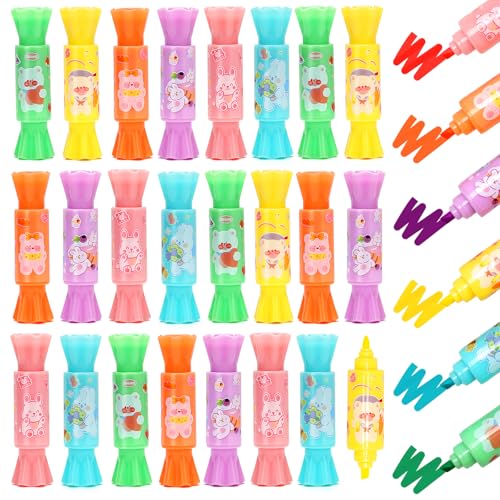 ARCROS Mini Textmarker Mitgebsel Kindergeburtstag, 30Pcs Bear Mini Textmarker Mitgebsel für Kinder, Mitgebsel Kindergeburtstag 6 7 8 9 10 Jahre, Textmarker Kindergeburtstag Gastgeschenk von ARCROS