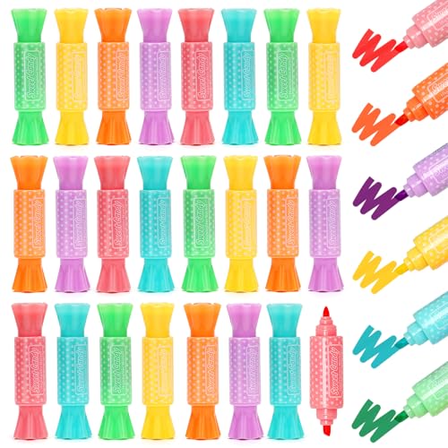 ARCROS Mitgebsel Kindergeburtstag, 30Pcs Dot Mini Textmarker Kindergeburtstag, Mini Textmarker Set für Kindergeburtstag Gastgeschenke,Mitgebsel Kindergeburtstag 5 6 7 8 9 10 Jahre von ARCROS