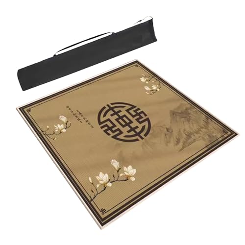 ARHEORMUH Mahjong-Tischdecke Bedruckte Mahjong-Tischmatte Im Chinesischen Stil Mit Aufbewahrungstasche, rutschfeste, Geräuschreduzierende, Dicke Spieltischabdeckung(Brown-4,31.5x31.5inch/80x80cm) von ARHEORMUH