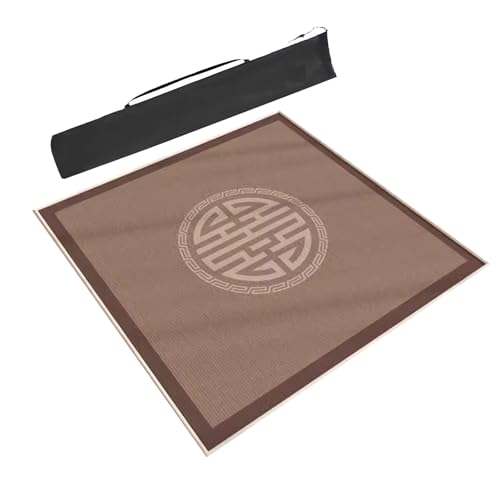 ARHEORMUH Mahjong-Tischdecke Bedruckte Mahjong-Tischmatte Im Chinesischen Stil Mit Aufbewahrungstasche, rutschfeste, Geräuschreduzierende, Dicke Spieltischabdeckung(Brown-6,23.6x23.6inch/60x60cm) von ARHEORMUH