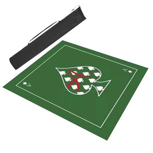 ARHEORMUH Mahjong-Tischdecke Samt-Mahjong-Tischmatte Mit Aufbewahrungstasche, rutschfeste Und Geräuschreduzierende Spielkarten-Brettspiel-Spielmatte(Green,35.4x35.4inch/90x90cm) von ARHEORMUH