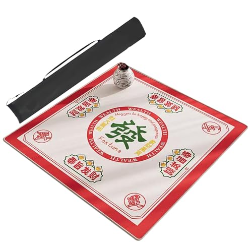 Mahjong-Tischdecke Aufbewahrungstasche For Mahjong-Tischmatten Aus Samt, Rutschfeste Und Geräuschreduzierende Spieltischabdeckung For Mahjong-Poker-Kartenbrettspiele(White,33.5x33.5in/85x85cm) von ARHEORMUH