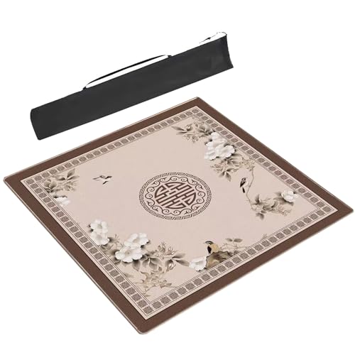 Mahjong-Tischdecke Mahjong-Tischmatte, Quadratische Spielmatte, Rutschfeste Spielmatte Aus Gummi, Mahjong-Matte, Geräuschreduzierung, Mahjong-Tischdecke, Brettspiel-Tischmatte(Brown,33.5x33.5in) von ARHEORMUH