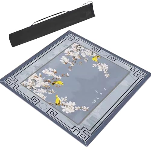 Mahjong-Tischdecke Mahjong-Tischmatte, Quadratische Spielmatte, Rutschfeste Spielmatte Aus Gummi, Mahjong-Matte, Geräuschreduzierung, Mahjong-Tischdecke, Brettspiel-Tischmatte(Light Blue,33.5x33.5in) von ARHEORMUH