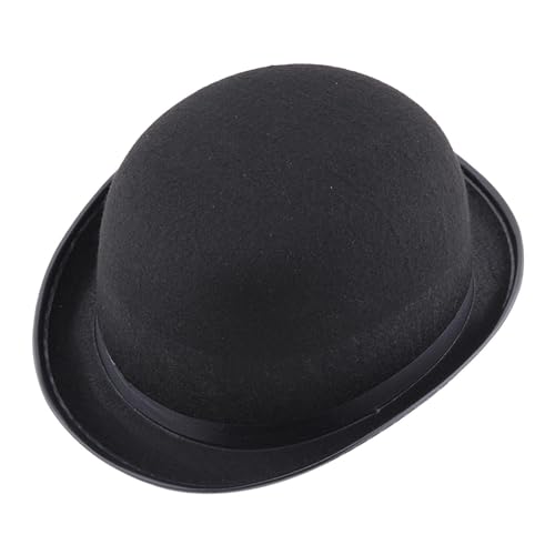 ARIOU Flat Top Hat Herren | Kostüm Coachman Hat | Schwarzer Zylinder | Kostüm Coachman Hat | Klassischer Schwarzer Bowler Derby , Filz Halloween Kostüm Zubehör für von ARIOU