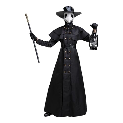 ARIOU Priester Schwarze Robe 2023 Priester Horror Kostüme Priester Robe Halloween Kostüme Halloween Kostüme Schrei Priester Schwarze Robe Mittelalter Halloween Kleider 2023 Für Rollenthema Kostüm von ARIOU