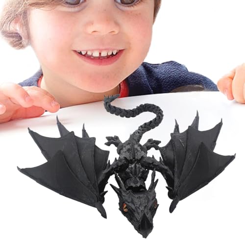 Beweglicher fliegender Drache, -Druck, realistisches Kristalldrachenspielzeug, bewegliche Drache, Heimdekoration mit beweglichen Gelenken, kreatives Fidget-Spielzeug für Drachenliebhaber, Sammler von ARIOU