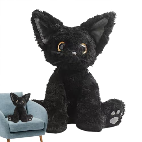 Katzenplüsch – Schwarze Katze Kuscheltiere Plüschtiere | Süßes Schwarzes Katzentier-Puppenspielzeug | Kuscheltier-Sofa-Ornament | Schwarze Katze Gefüllter Plüsch | Weiche Plüschkatze Für Wohnzimmer, S von ARIOU