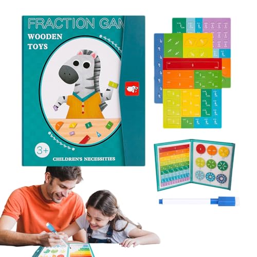 Magnetische Bruchsteine, manipulative Bruchsteine, pädagogisches Fraktionslernen, Mathematik-Spiel, interaktives Mathematikunterricht, Heimschule, Zubehör in Mehrfarbig, für Grundschule von ARIOU