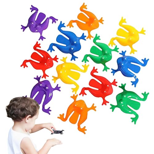 Springendes Froschspielzeug - Springendes springendes Froschspielzeug | 12 Stück buntes -Frosch-Sprungspielzeug | Niedliche kleine springende springende Frösche, Spielzeug für Kinder, Partygeschen von ARIOU