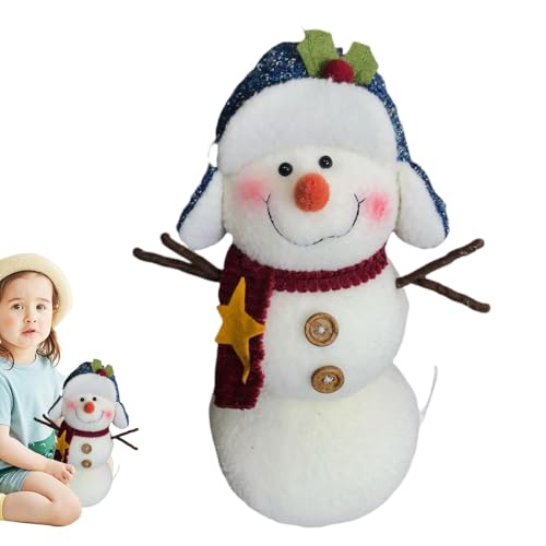 Weihnachts-Schneemann-Puppe – Schneemann-Puppe mit | Plüsch Schneemann Figur Weihnachten süße Puppe | Niedliche Kapuzenfigur Schneemannpuppe | Saisonale Dekoration, Winterurlaub, weiche Puppe, Fot von ARIOU