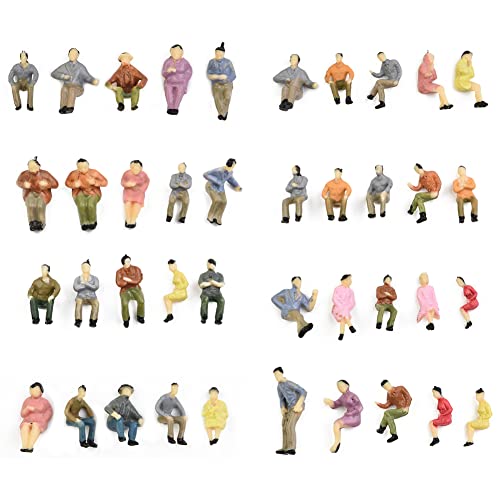 ARMYJY 100 Stück Personenfiguren im Maßstab 1:87 HO, Mini-Modelleisenbahnen, architektonisch sitzende Menschen, Figuren, kleine Menschen, Miniatur-Szenen von ARMYJY