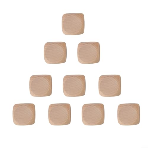 Unlackiertes Holzwürfel-Set, Set mit 10 leeren Holzwürfeln für personalisiertes Basteln und Spielen (60 mm) von ARMYJY