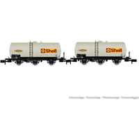 ARNOLD 80214940 N 2-tlg. Set 3-achs. Kesselwagen Uh „Shell", SNCF, Ep. IV von ARNOLD