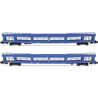 ARNOLD HN4410 N 2-tlg. Set Autotransportwagen DDm blaue Lackierung, DB AG, Ep. V von ARNOLD