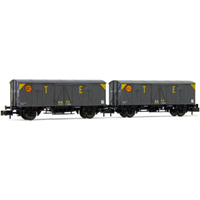 ARNOLD HN6483 N 2er-Set 2-achs. Gedeckte Wagen J3 "T.E.", R.N., Ep. III von ARNOLD