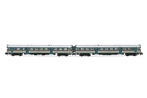 FS ALn 668 1000er-Reihe Dieseltriebwagen, 2 Stück, mit 2 Türen, Originallackierung, gewölbte Fenster, Epoche IV von ARNOLD