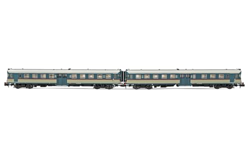 FS ALn 668 3100er-Reihe Dieseltriebwagen, 2 Stück, mit 1 Doppeltür, Originallackierung, flache Fenster, Epoche V von ARNOLD