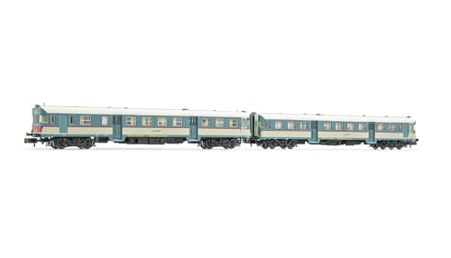 RENFE ALn 668 1900er-Reihe Dieseltriebwagen, 2 Stück, mit 2 Türen, originale FS-Lackierung, gewölbte Fenster, Epoche IV, DCC-Sound von ARNOLD