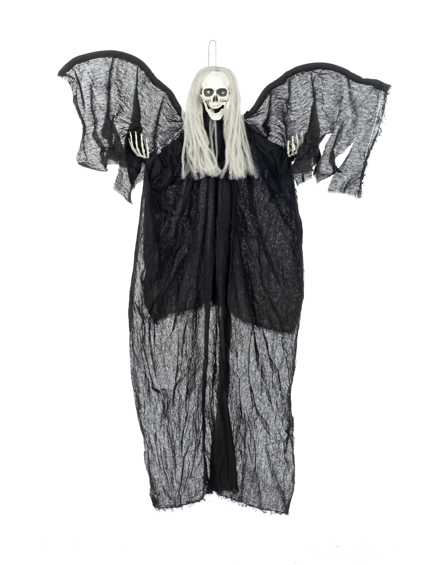 Gruseliger Skelettgeist mit Leuchtaugen Halloween-Hängedeko schwarz-weiss 110x67cm von Dalian PANDX International Trade Co. Ltd