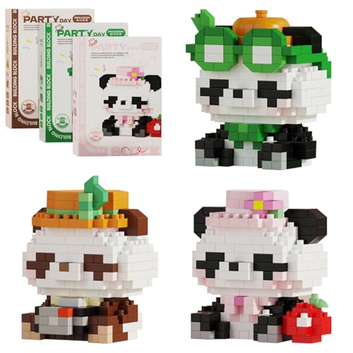 ARONRAVE 3 Stück Panda Bausteine Set Panda Klemmbausteine Panda Tier Building Block Set Panda Geschenke für Erwachsene Kinder von ARONRAVE