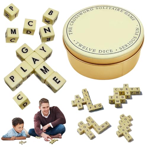 ARONRAVE Das Kreuzworträtsel Solitaire Spiel, 6 seitiges Würfel Kreuzworträtsel Spiel lustiges Wortkombinationsspiel Spelling Game Educational Interactive Toys for Family von ARONRAVE