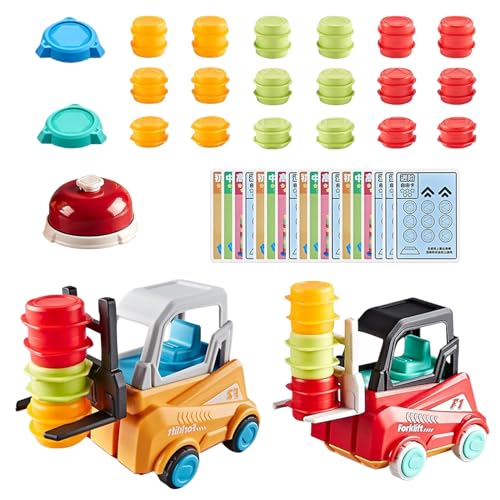 ARONRAVE Engineer Forklift Transport Game, Ingenieur Gabelstapler Transport Spiel Gabelstapler Transport Spiel Kinder Engineering Truck Gabelstapler Gabelstapler Stapelbares Spielzeug für Kinder von ARONRAVE