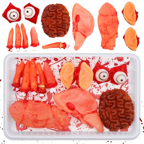 ARONRAVE Halloween Blut Requisiten Schreckliche Gebrochene Körperteile gruselige abgetrennte Hand Herz Gehirn Fuß für Spukhaus Halloween Zombie Party Dekorationen ARONRAVE Halloween Blut Requisiten Schreckliche Gebrochene Körperteile gruselige abgetrennte Hand Herz Gehirn Fuß für Spukhaus Halloween Zombie Party Dekorationen von ARONRAVE